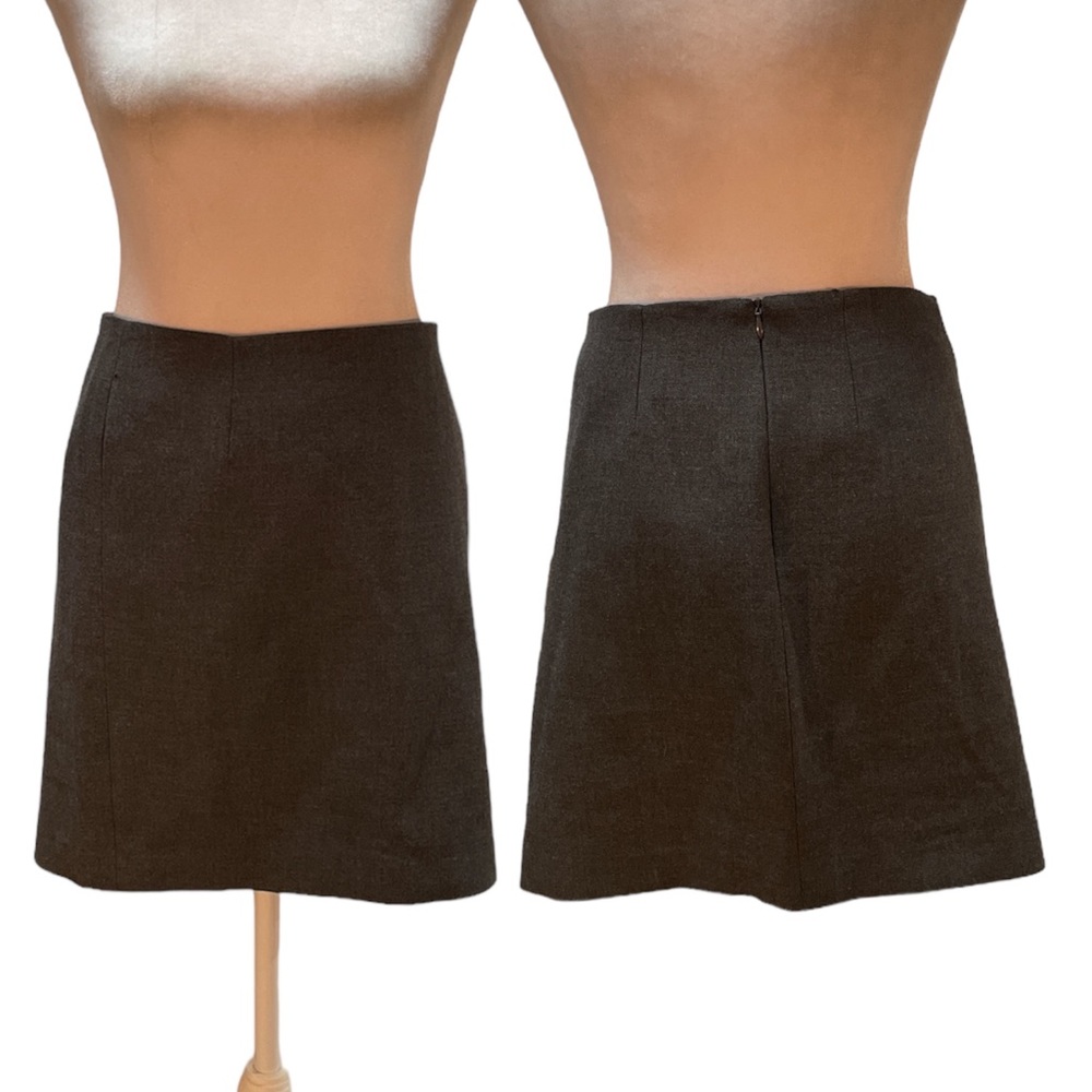 Zara Woman Heather Gray Zip Back Silky Lined Mini Skirt Size Medium